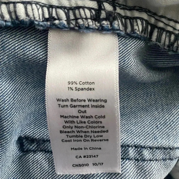 TALBOTS | Blue Denim Flawless Slim Ankle Anchor Print Mid-rise Jeans Size 6 - Picture 9 of 9